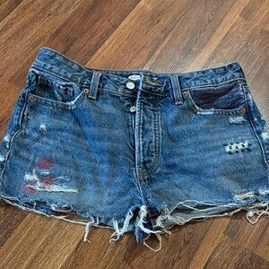 Old Navy Americana Blue Distressed Jean Shorts